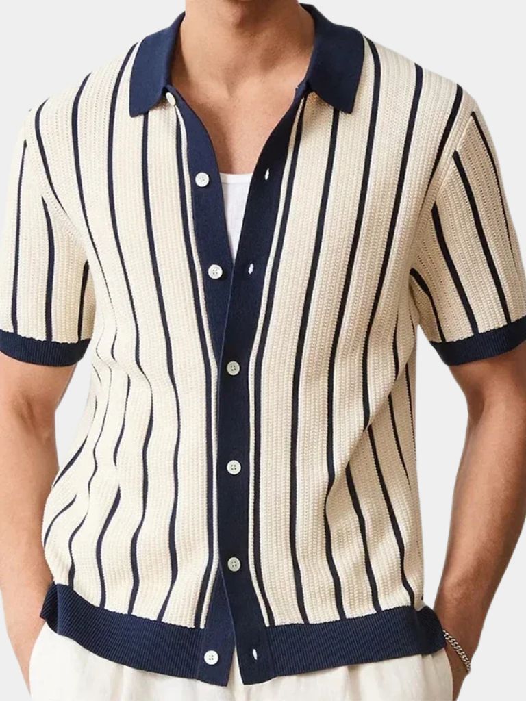 Polo en tricot à cadre atlantique – Leviana 