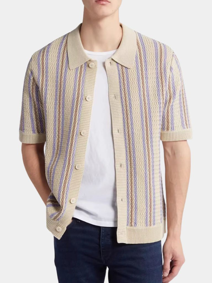 Polo en tricot à cadre atlantique – Leviana 
