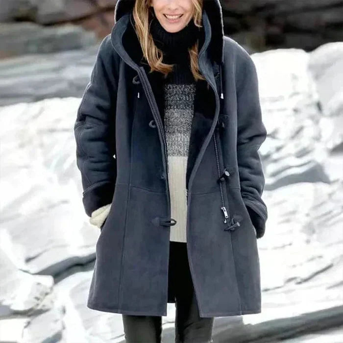Valentina™ | Manteau à capuche en look cachemire 