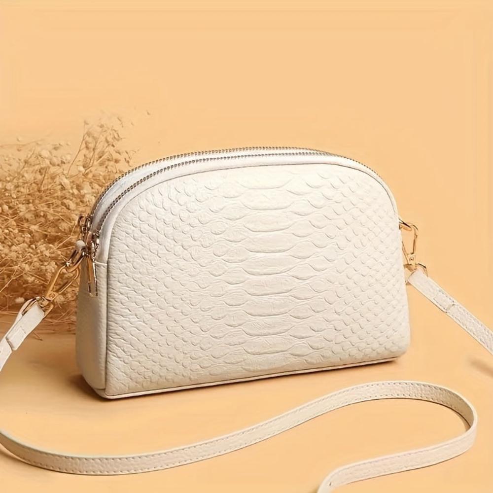 Cora | Magnifique mini sac bandoulière en simili cuir avec motif crocodile 