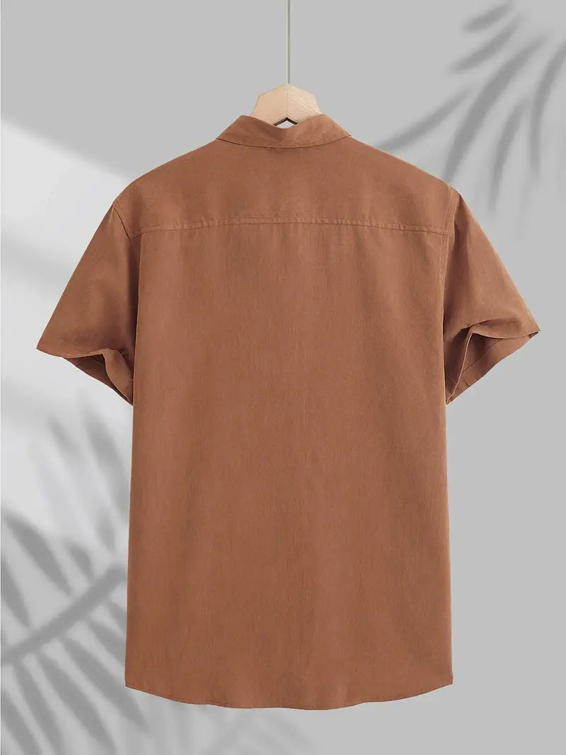 Chemise décontractée à manches courtes en coton 