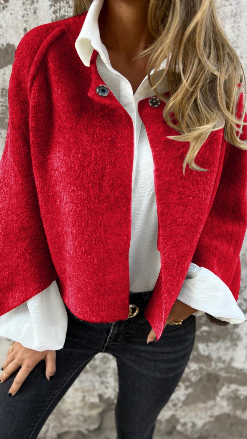 BEA | Manteau en laine pour femme avec col rond et manches longues 