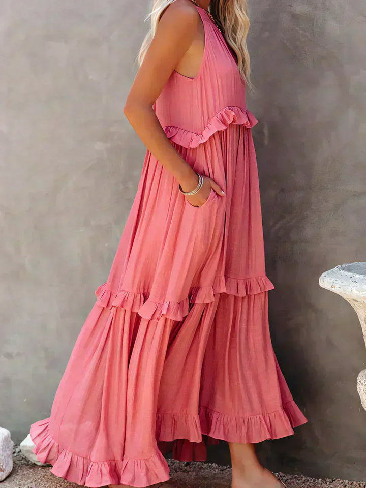 ANETA™ | Robe sans manches à volants élégante 