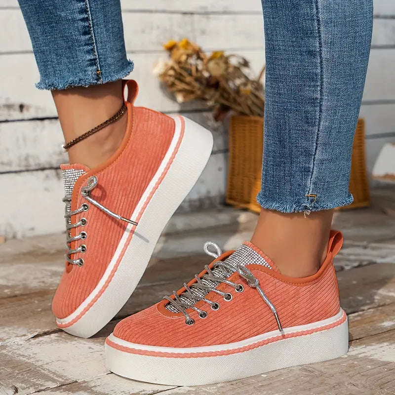 Baskets confortables en strass pour femmes 