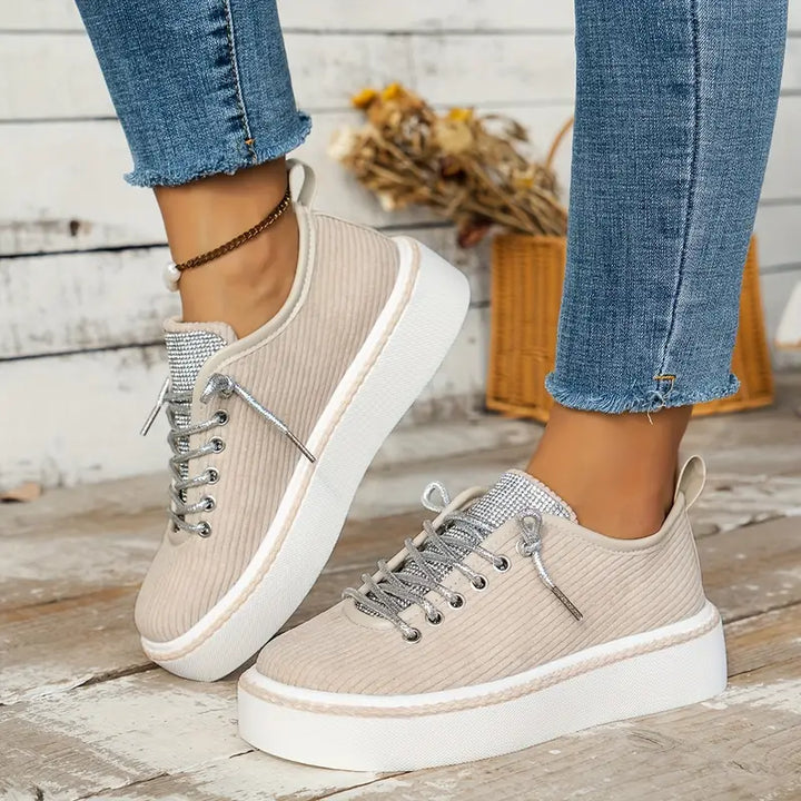 Baskets confortables en strass pour femmes 
