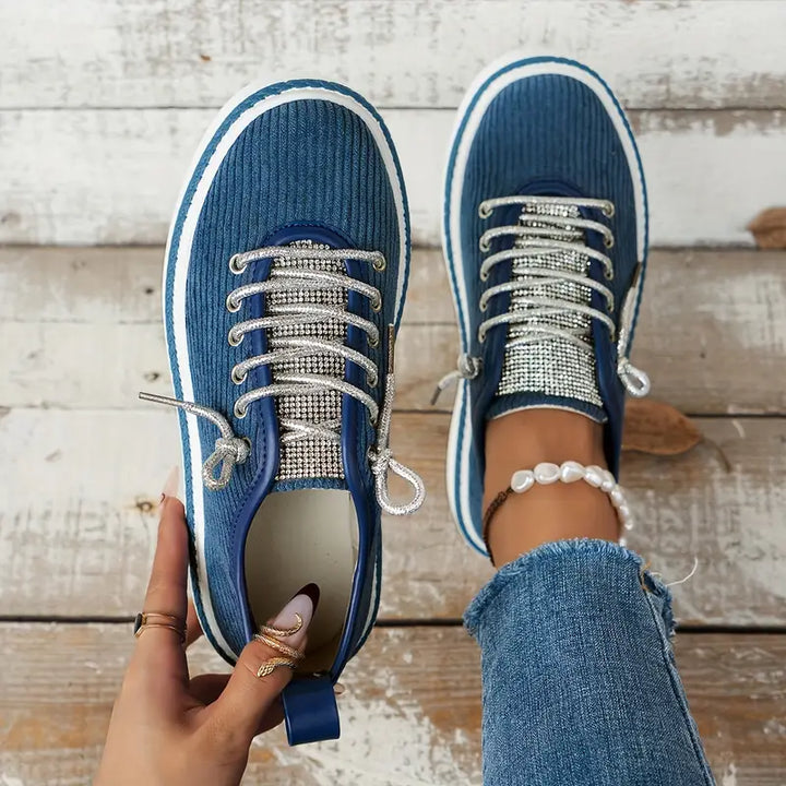 Baskets confortables en strass pour femmes 
