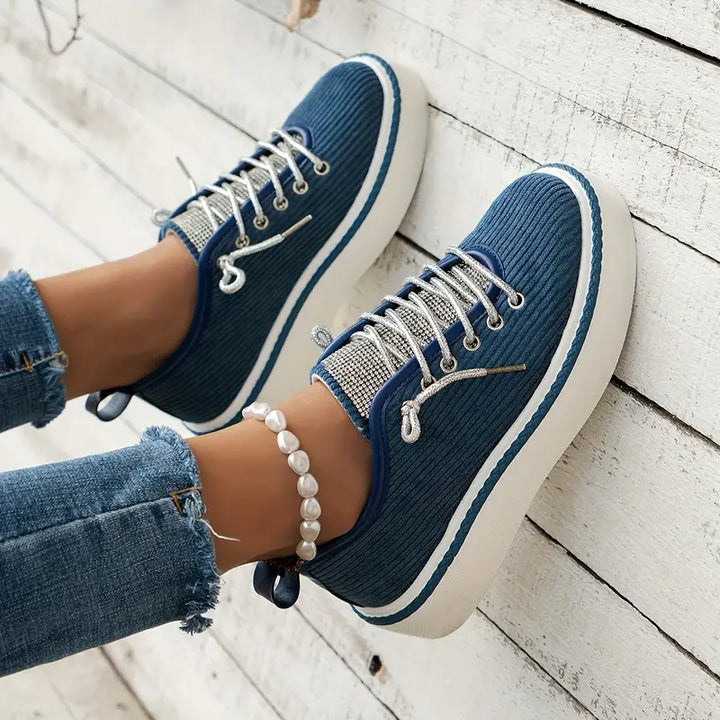 Baskets confortables en strass pour femmes 