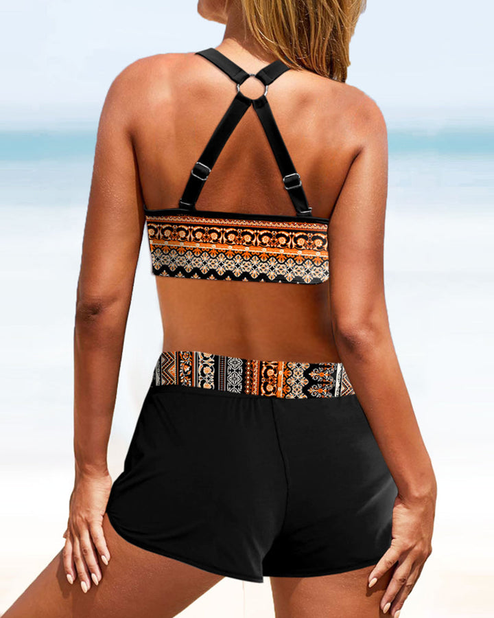 Ann™ | Bikinis taille haute à imprimé géométrique 