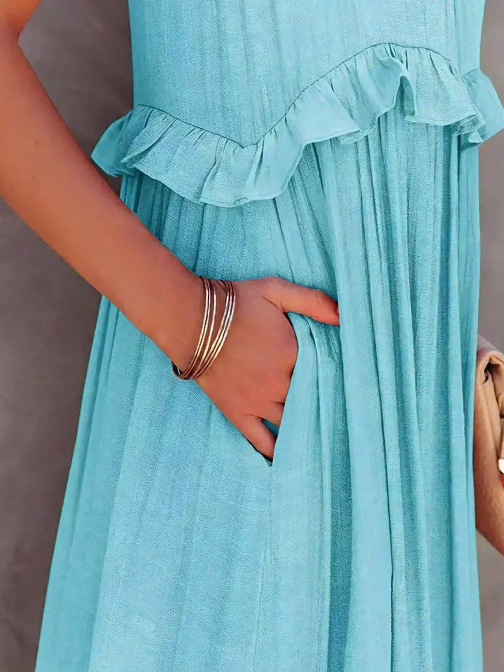 ANETA™ | Robe sans manches à volants élégante 