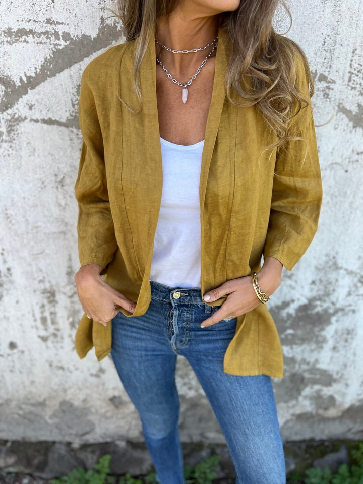 Cardigan en lin avec volants 