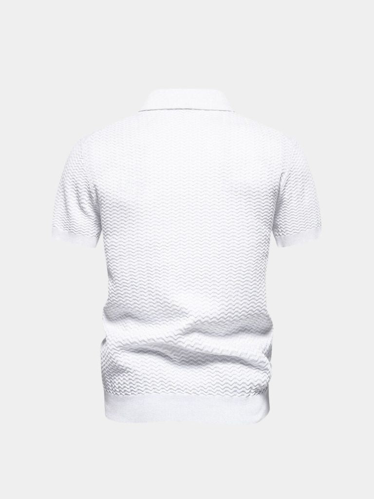 Polo ajusté classique avec col zippé et manches courtes - Leviana 