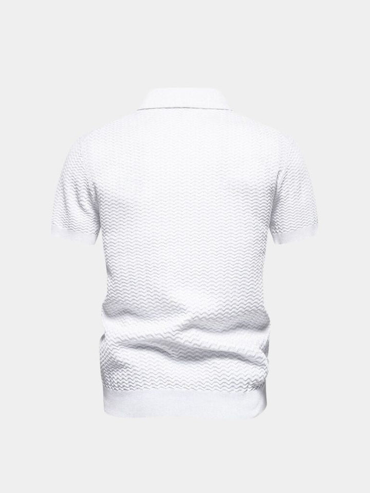 Polo ajusté classique avec col zippé et manches courtes - Leviana 