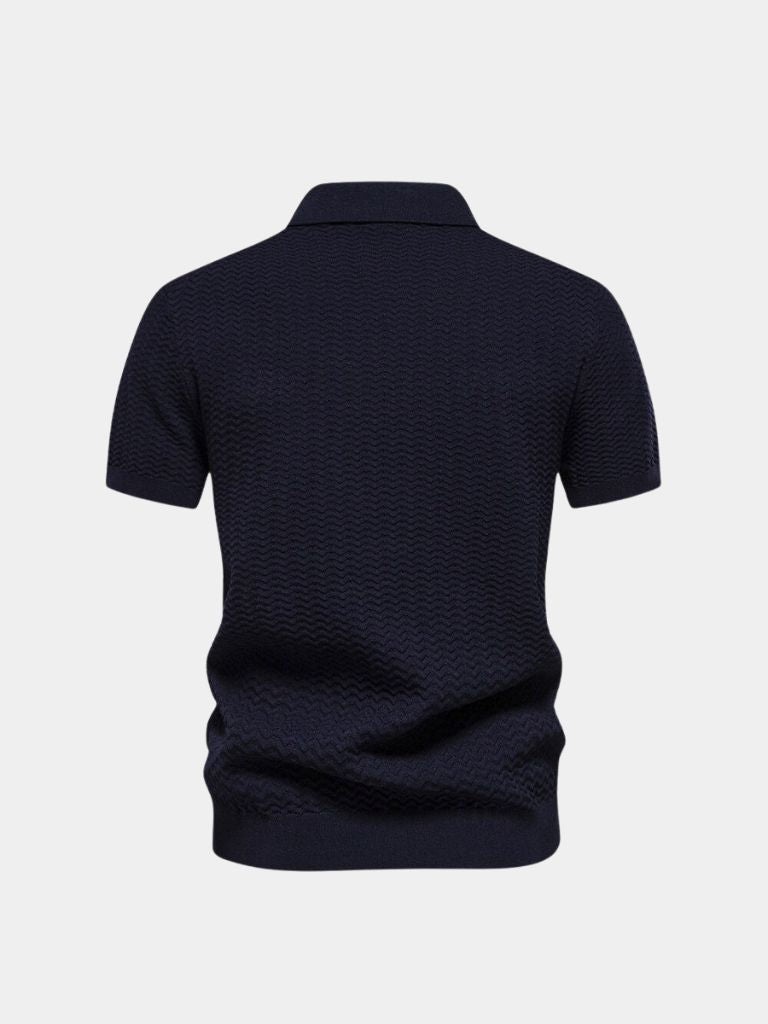 Polo ajusté classique avec col zippé et manches courtes - Leviana 