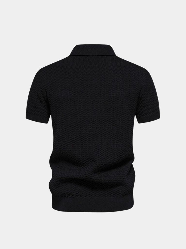 Polo ajusté classique avec col zippé et manches courtes - Leviana 