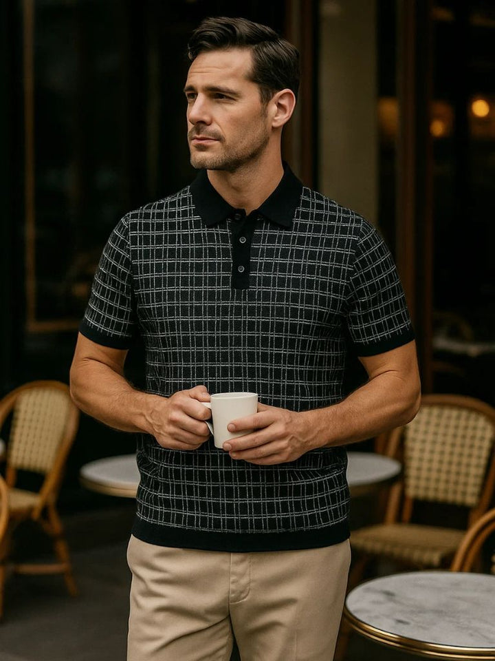 Polo en maille noir classique - Leviana 