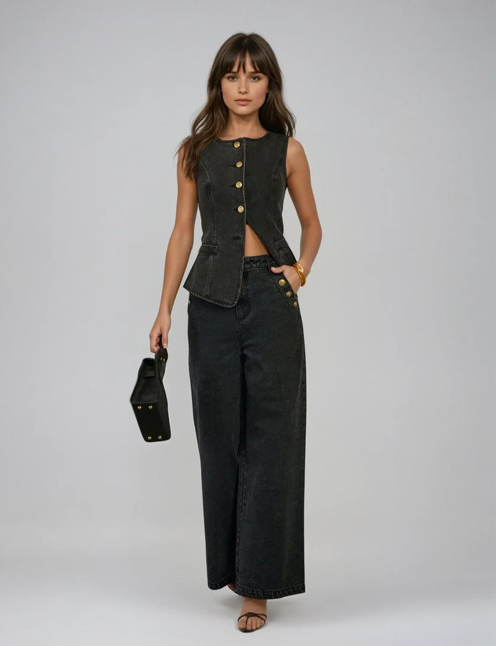 Corinne™ | Elegant Denim Ensemble