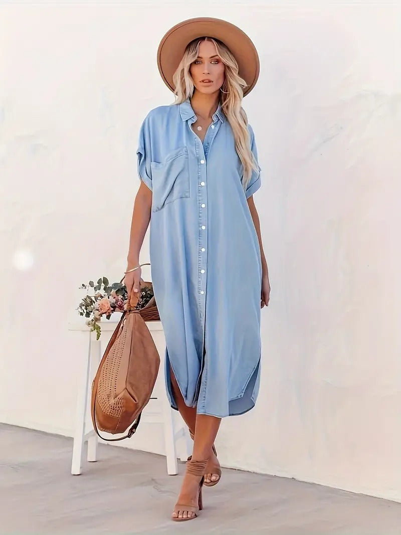 Béatrice - Robe chemise avec poches 