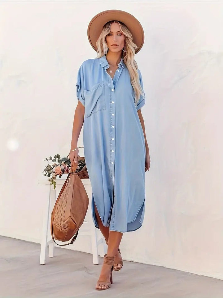 Béatrice - Robe chemise avec poches 