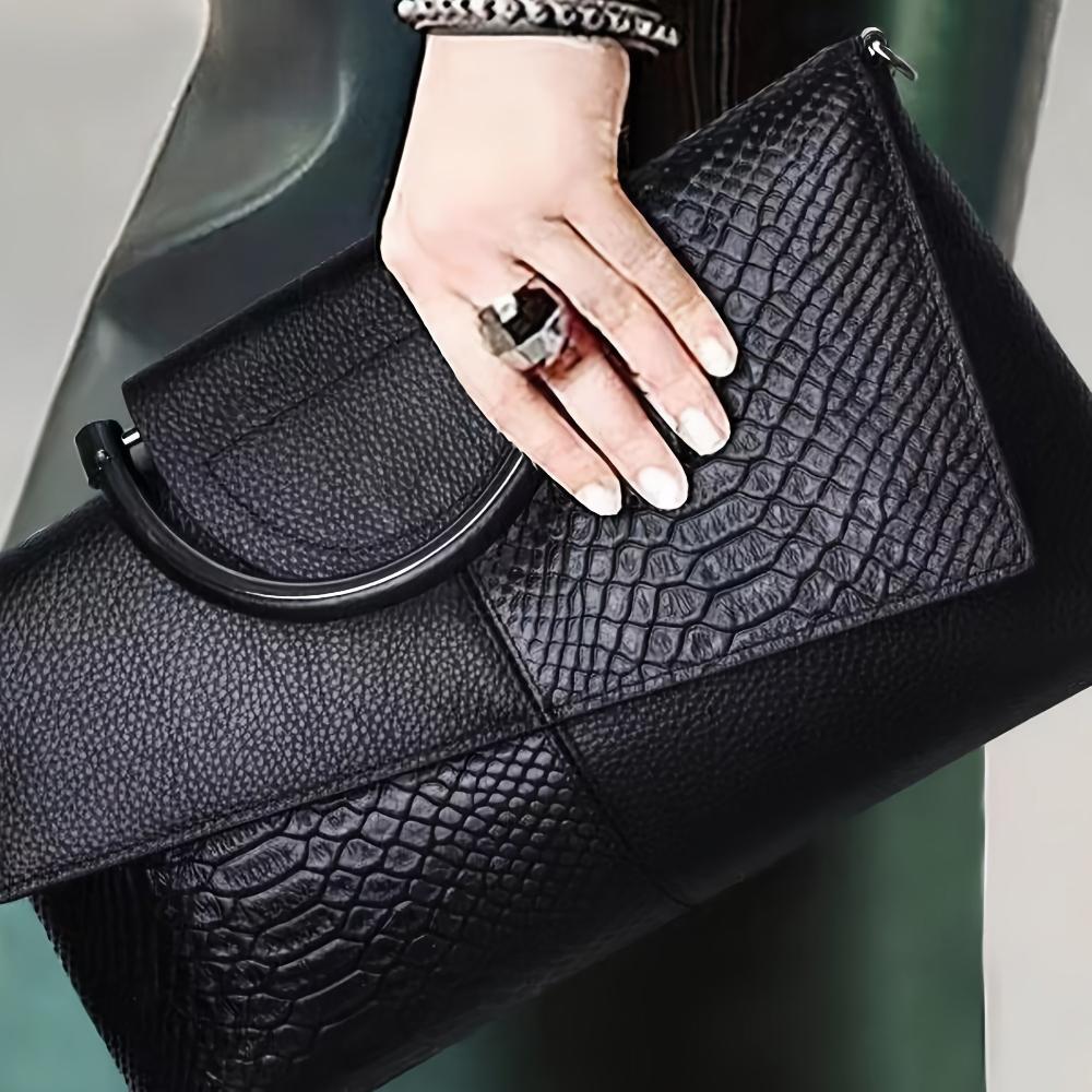 Cassandra | Sac à main avec motif opulent de crocodile 