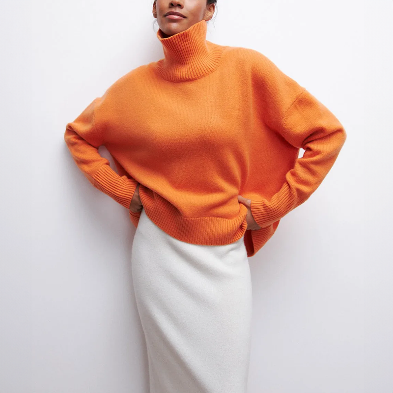 Amelia | Pull à col roulé en tricot élégant 