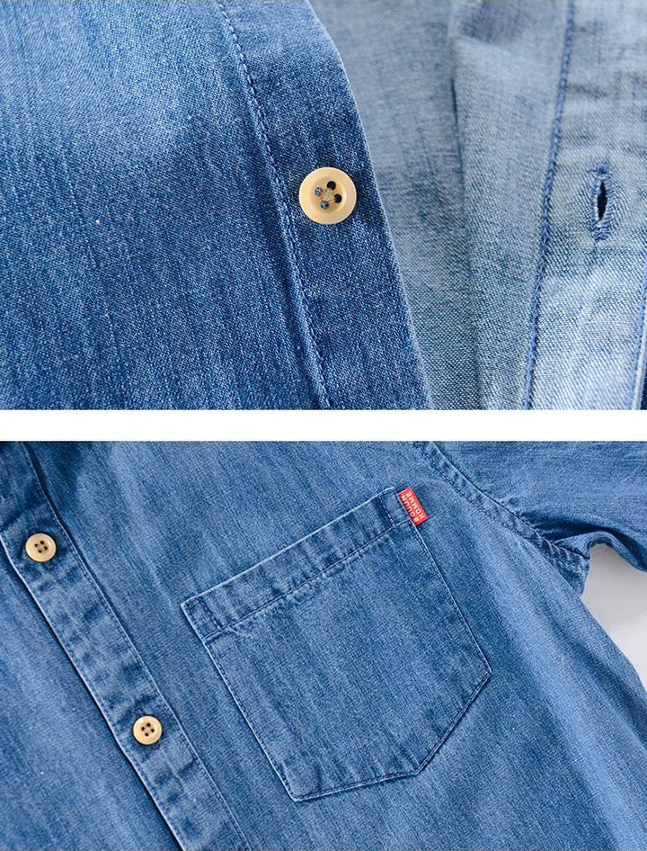 Chemise en denim à manches courtes 