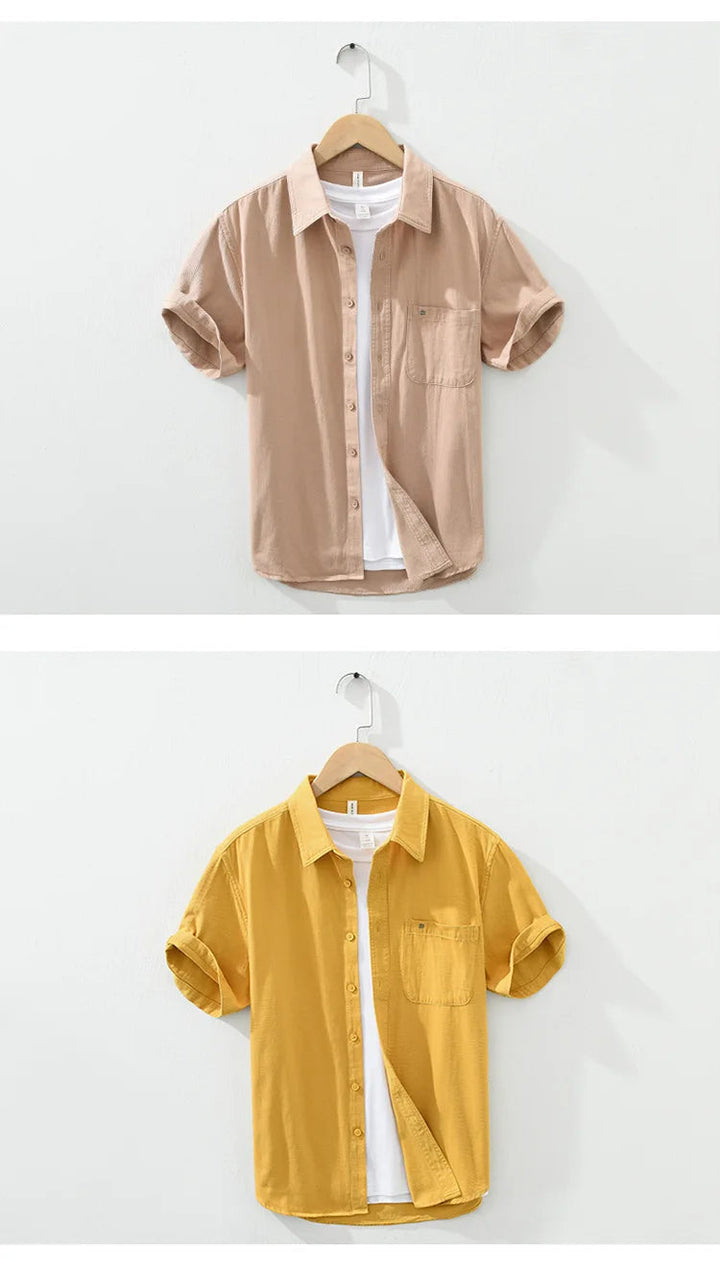 Chemise en coton à manches courtes 