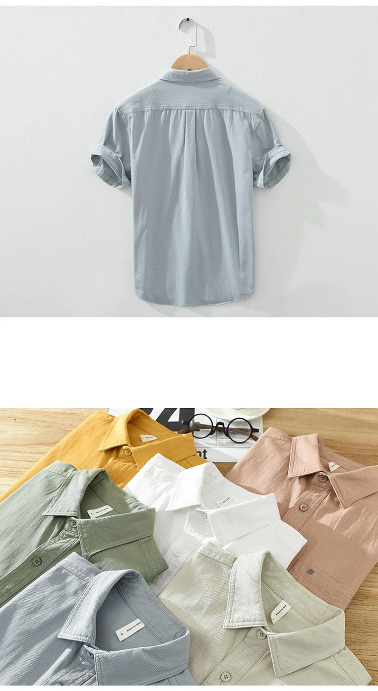 Chemise en coton à manches courtes 