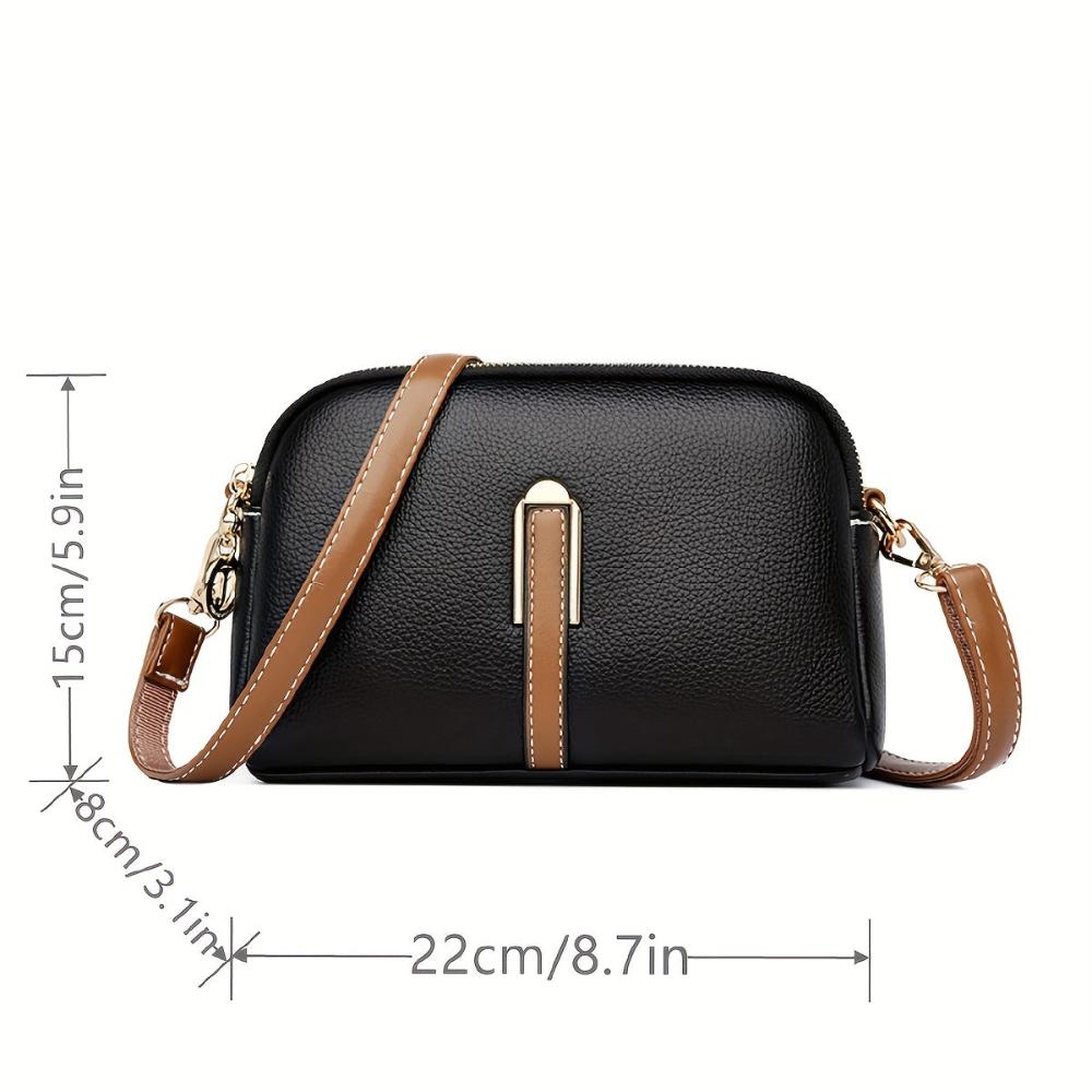 Cordelia™ | Embossed Litchi Leather Crossbody Bag