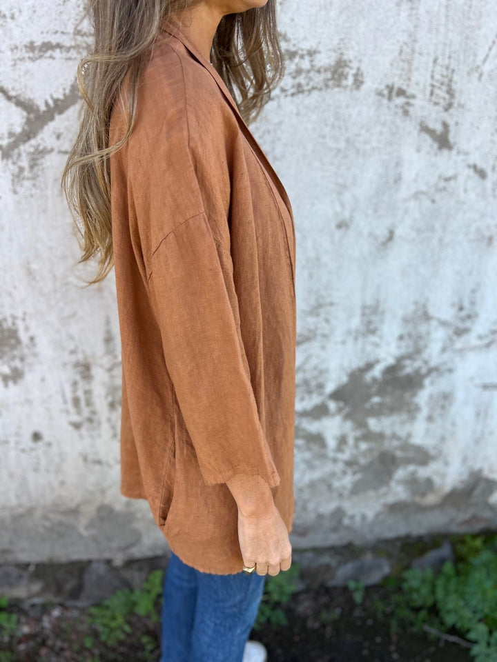 Cardigan en lin avec volants 