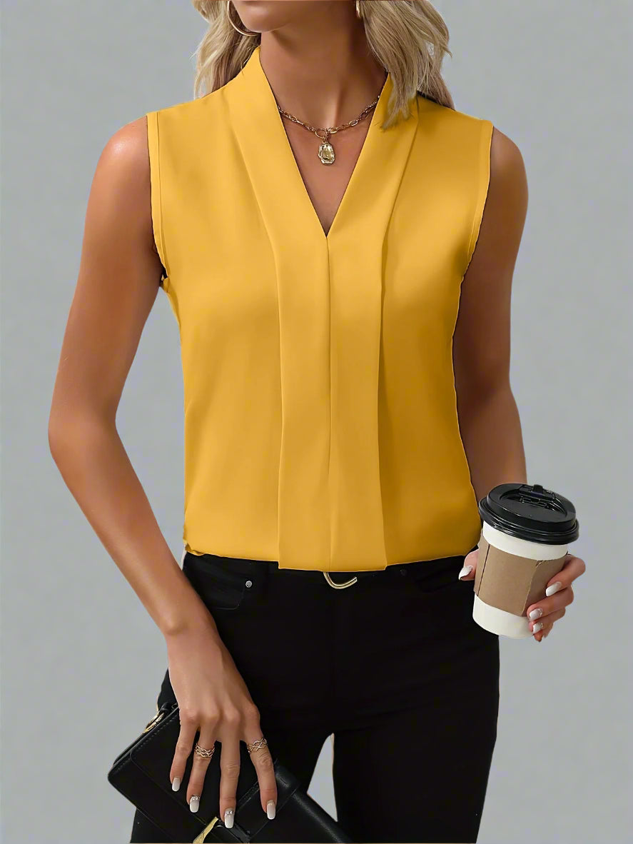 Romee | Blouse sans manches à col en V pour femmes 