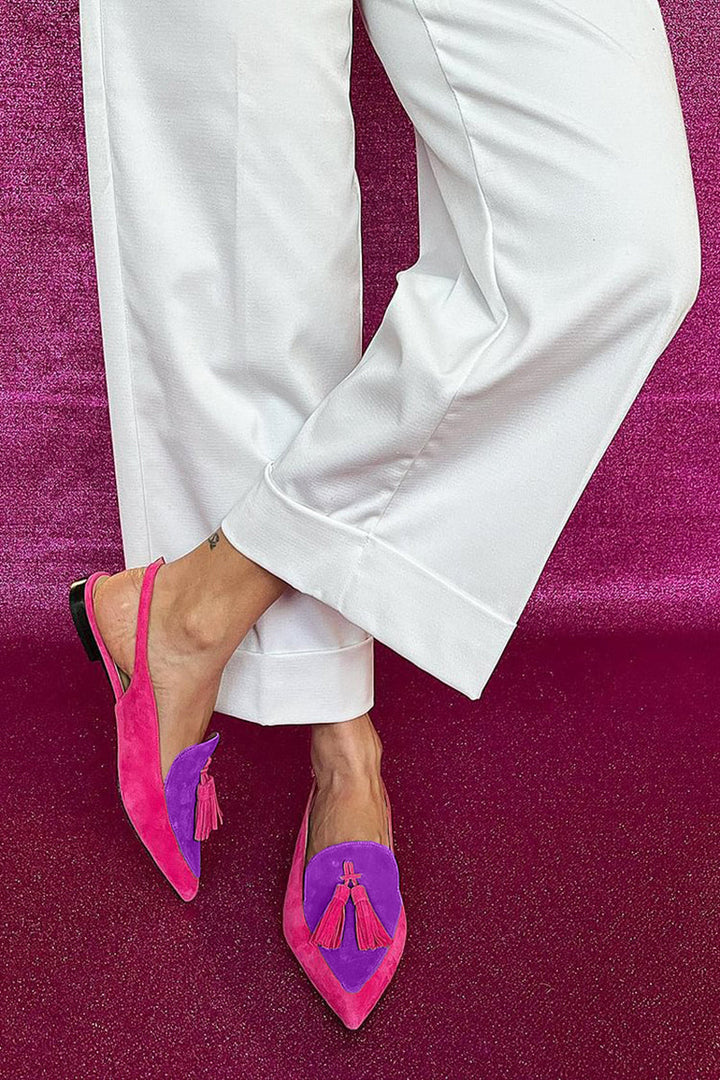 Frendessa | Ballerines colorées avec franges et une bride cheville décorative 