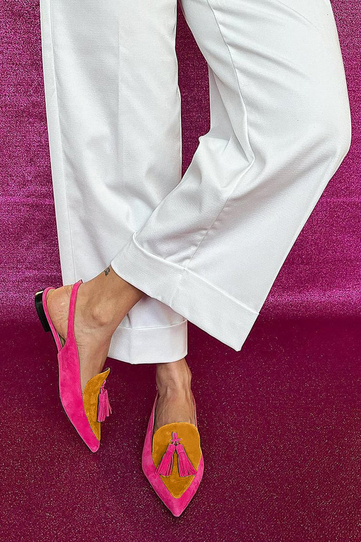 Frendessa | Ballerines colorées avec franges et une bride cheville décorative 