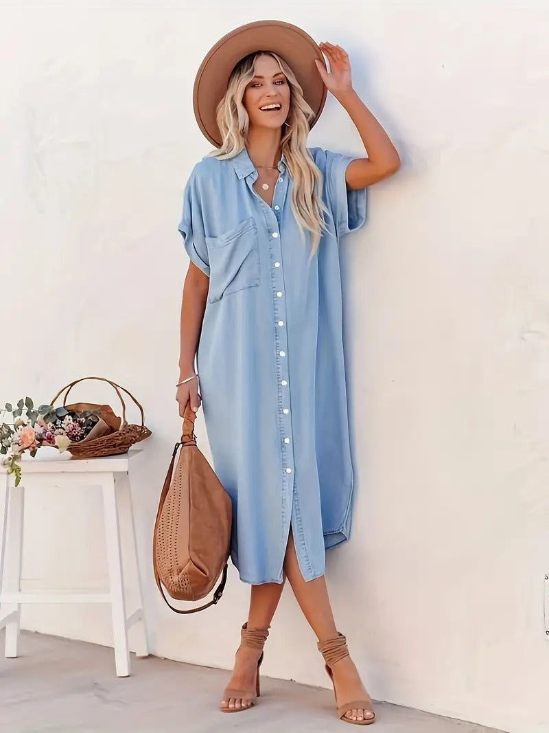 Béatrice - Robe chemise avec poches 