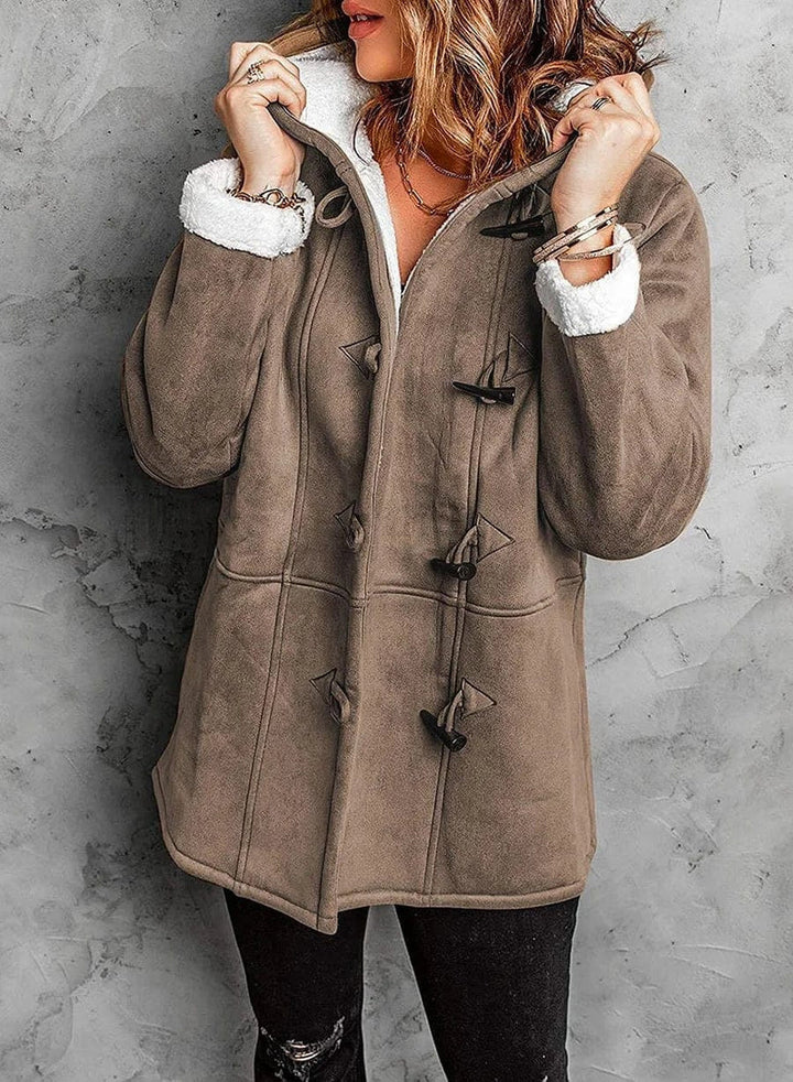 Valentina™ | Manteau à capuche en look cachemire 