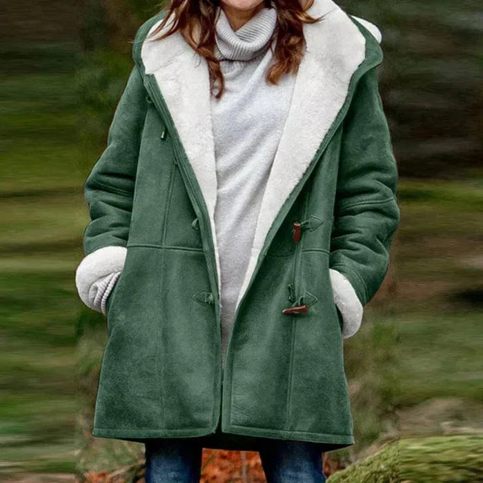Valentina™ | Manteau à capuche en look cachemire 