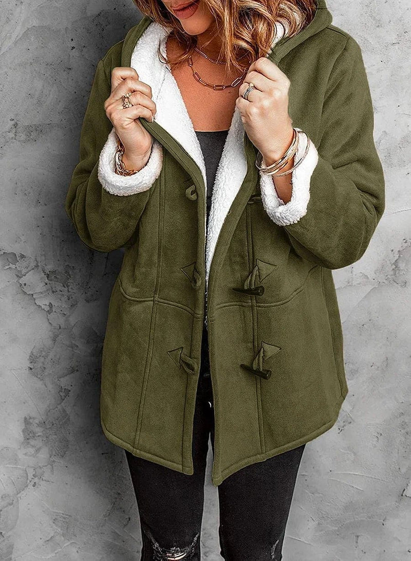 Valentina™ | Manteau à capuche en look cachemire 