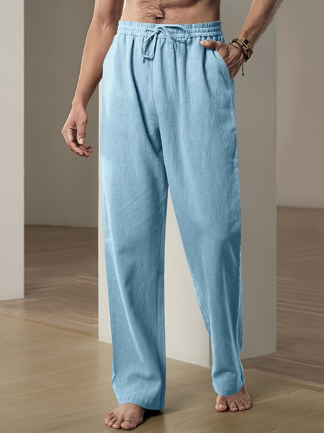 Pantalon d'été en lin décontracté 