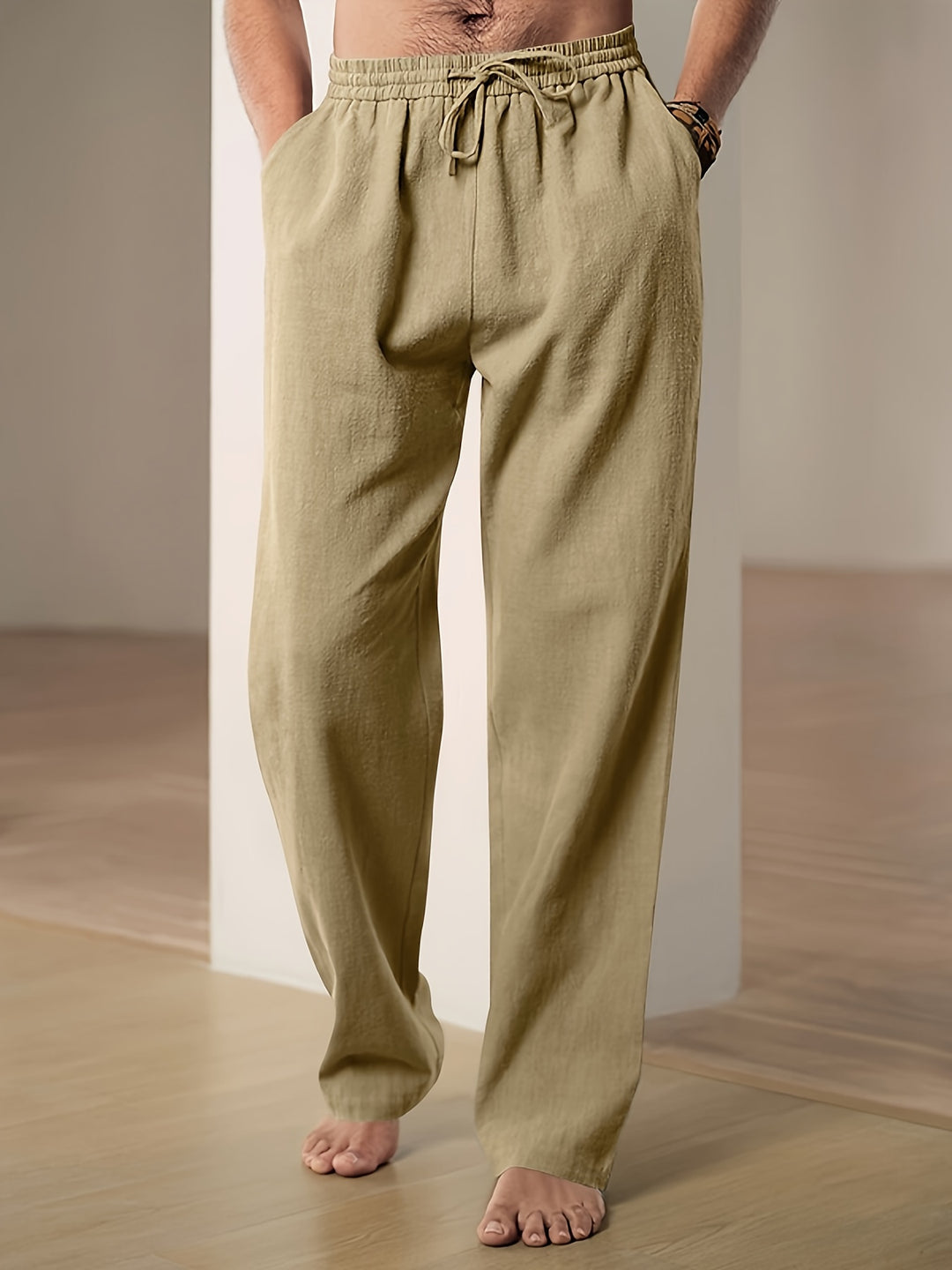 Pantalon d'été en lin décontracté 