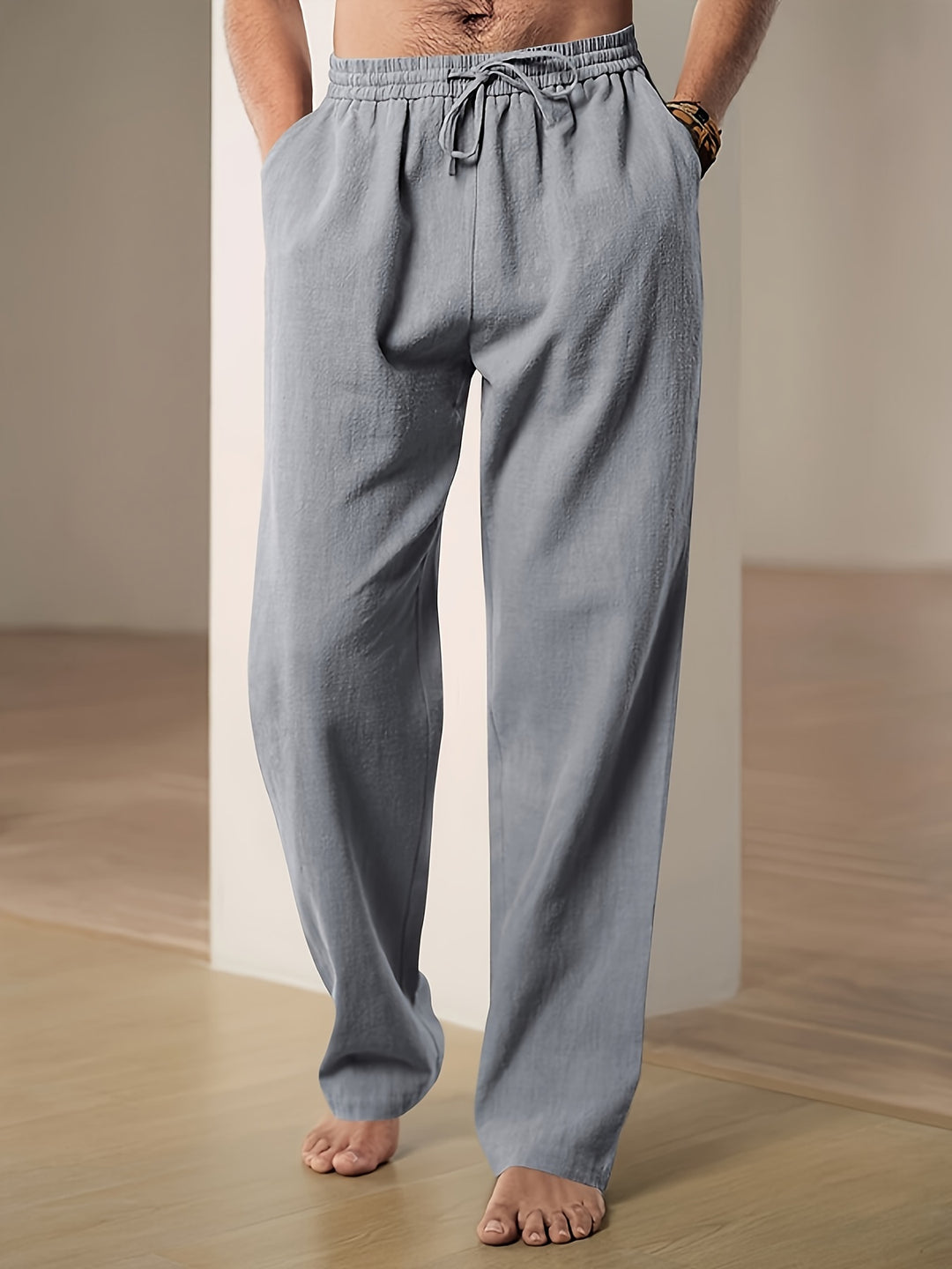 Pantalon d'été en lin décontracté 