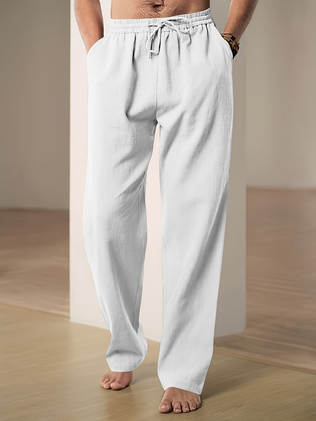 Pantalon d'été en lin décontracté 