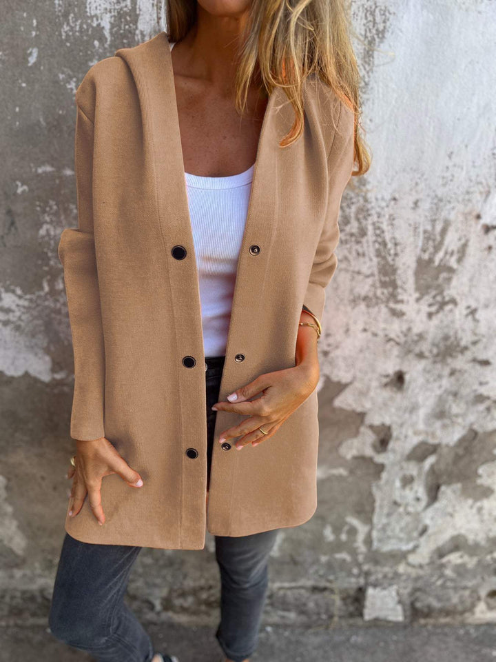 Ella | Veste à capuche décontractée avec bouton unique 