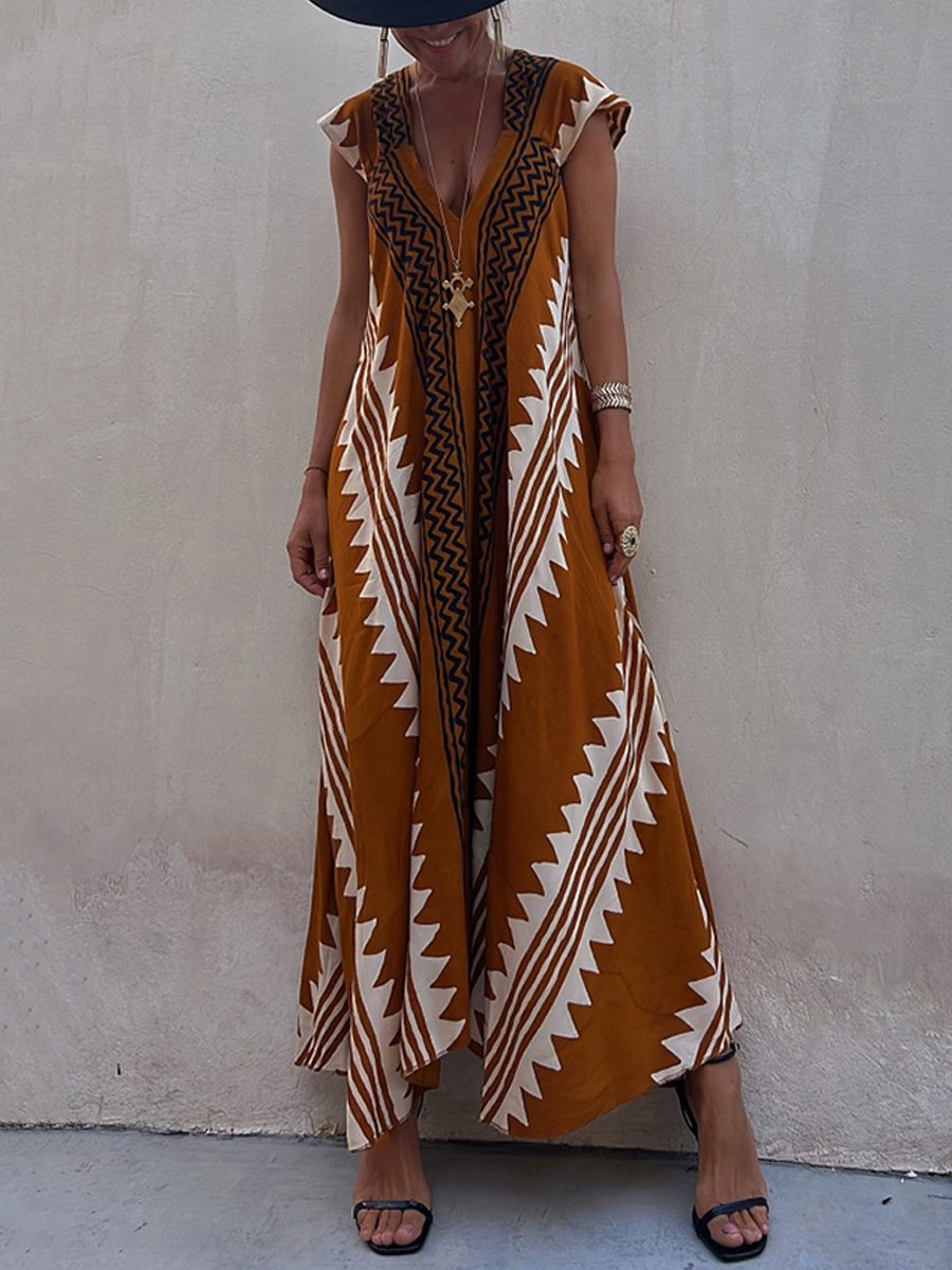 Boho™ | Robe sans manches à col en V 