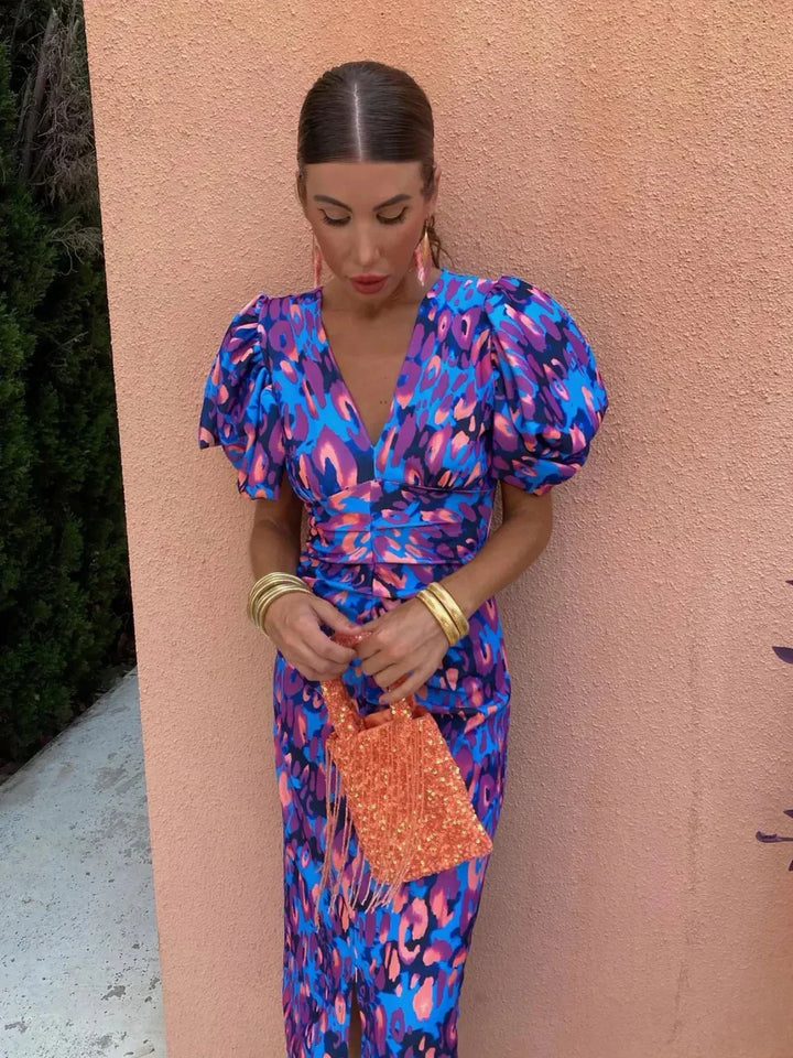 Arielle™ | Graceful and Vibrant Midi Dress