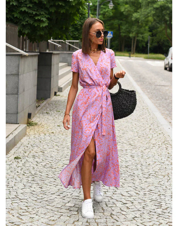 Suzanne - Robe élégante à col en V 