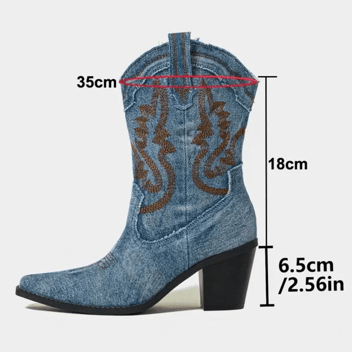 Theodora™ | Veloria Denim Ankle Boots