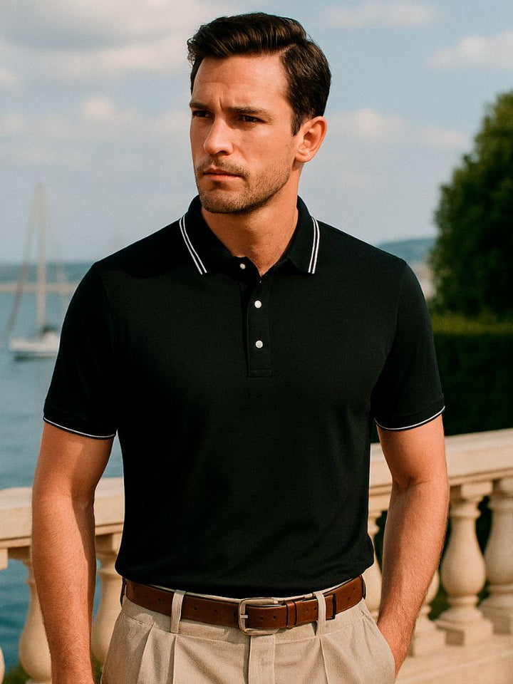 Polo avec garniture en obsidienne – Leviana 