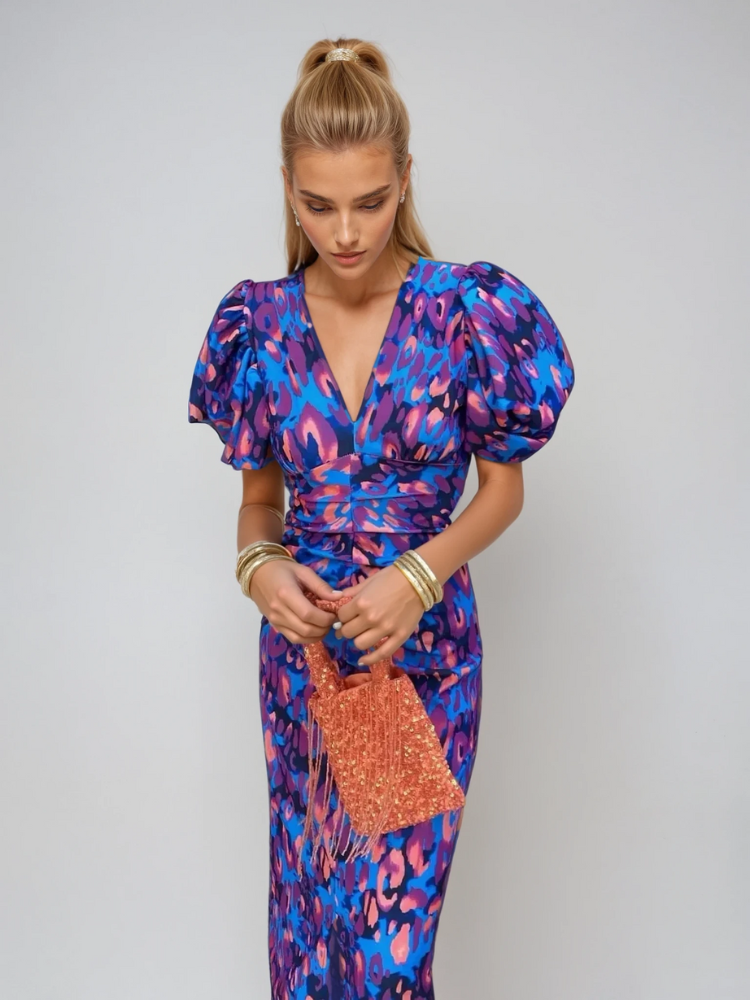 Arielle™ | Graceful and Vibrant Midi Dress