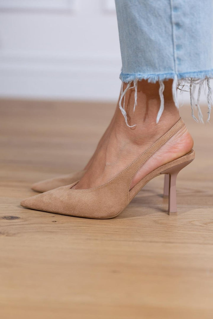 Clementine™ | Elegant Nude Slingback Heels