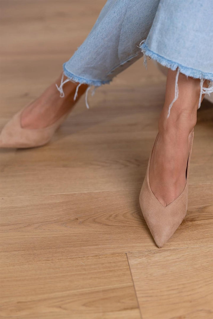 Clementine™ | Elegant Nude Slingback Heels