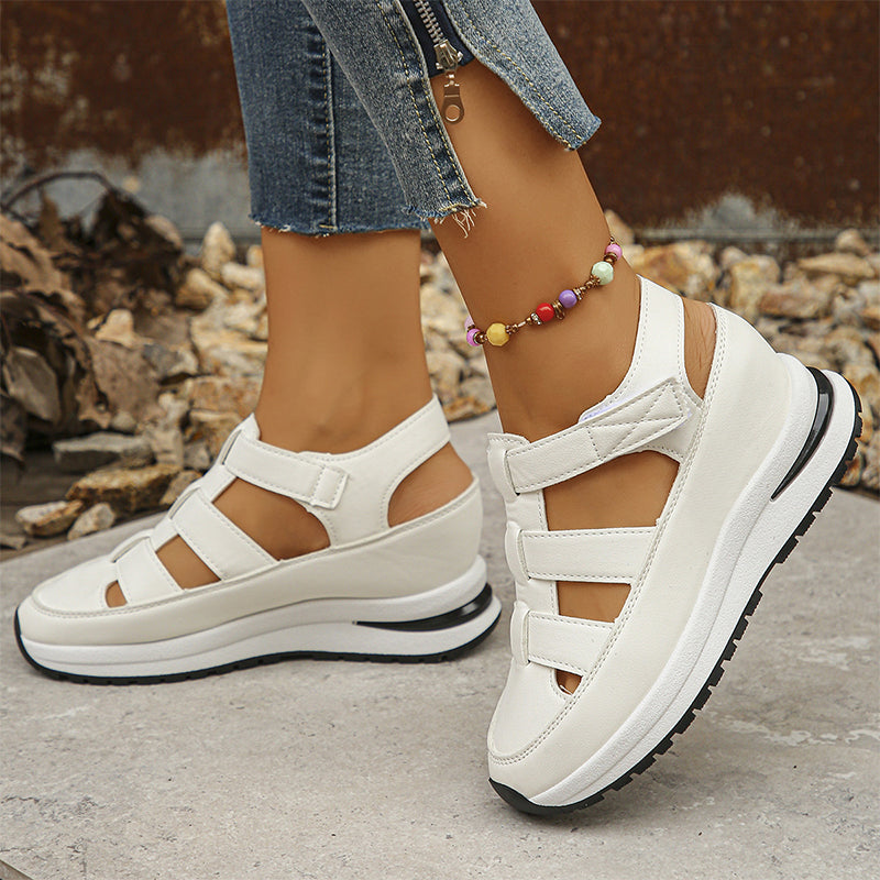 Sandales de baskets en cuir végan orthopédique 